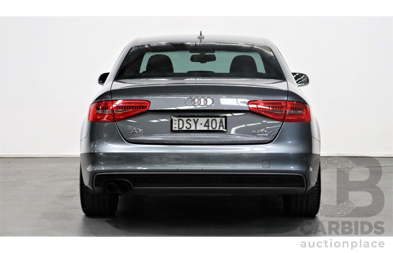 5/2013 Audi A4 S-Line 2.0TFSI Quattro B8 (8K) MY13 4d Sedan Grey 2.0L Turbo