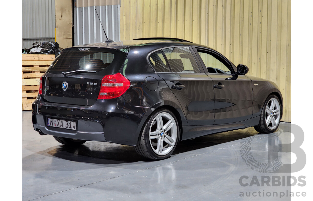 9/2010 BMW 118d E87 MY09 5d Hatchback Black 2.0L Turbo Diesel