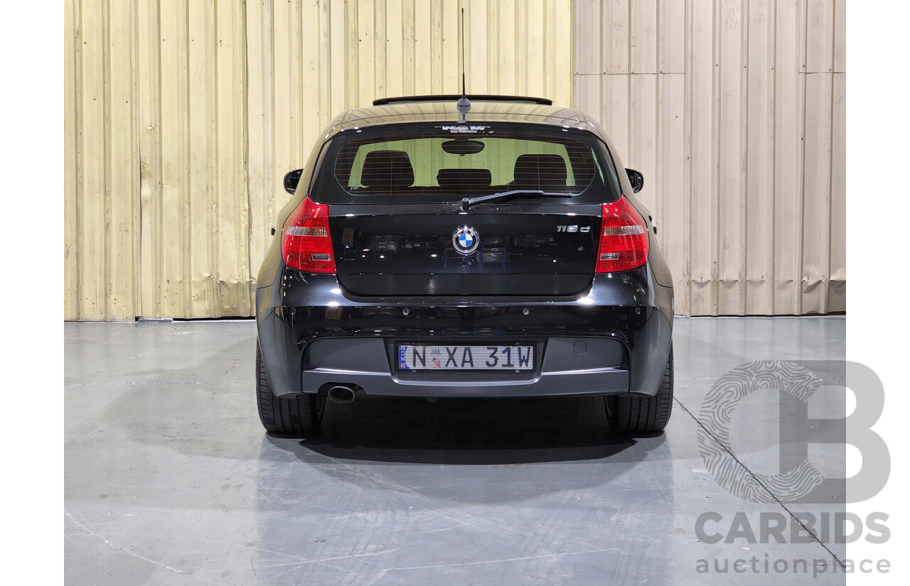 9/2010 BMW 118d E87 MY09 5d Hatchback Black 2.0L Turbo Diesel