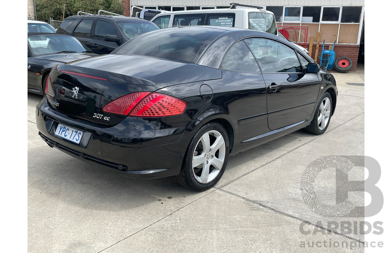 5/2007 Peugeot 307 CC Dynamic MY06 UPGRADE 2d Cabriolet Black 2.0L