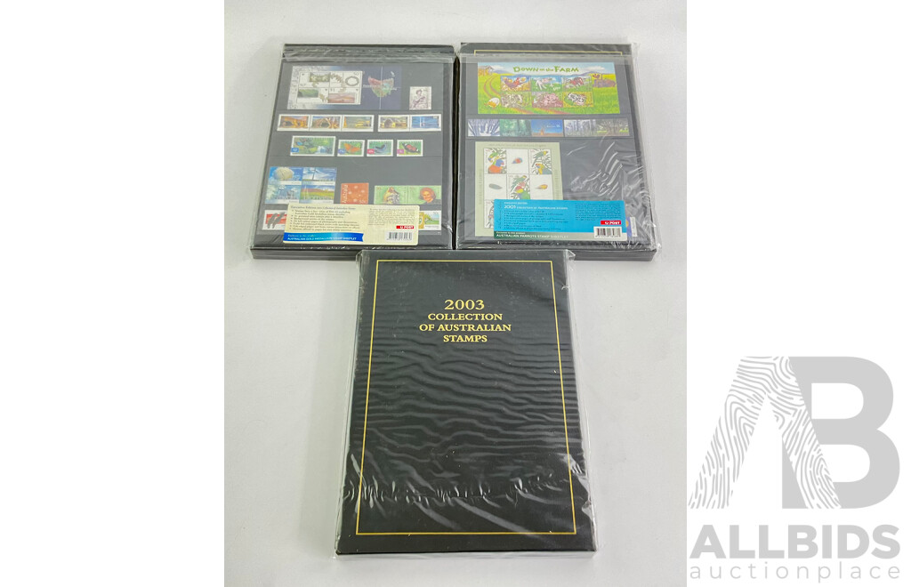 Australian Collection Stamp Albums 2003, 2004, 2005 Face Value Over $164