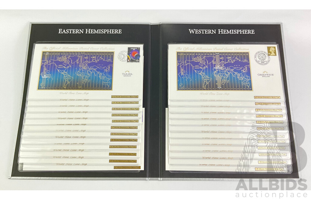 Franklin Mint Official Millennium Postal Cover Collection - Eastern and Western Hemisphere