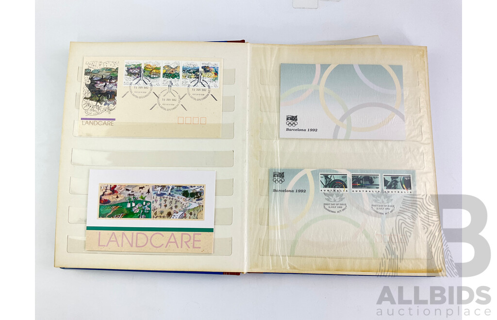Collection of Australian and International Stamps and First Day Covers Including Nine 2004 Athens Olympics Mini Sheets 1991 Postage Stamps of the Peoples Republic of China and More