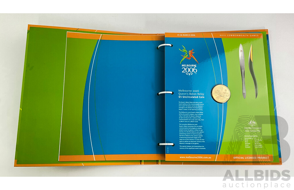 Australian 2006 Melbourne Commonwealth Games Uncirculated Coin Collection Folder