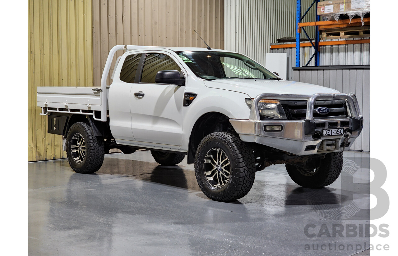 2/2014 Ford Ranger XL 3.2 (4x4) PX Super Cab Utility White 3.2L Turbo Diesel