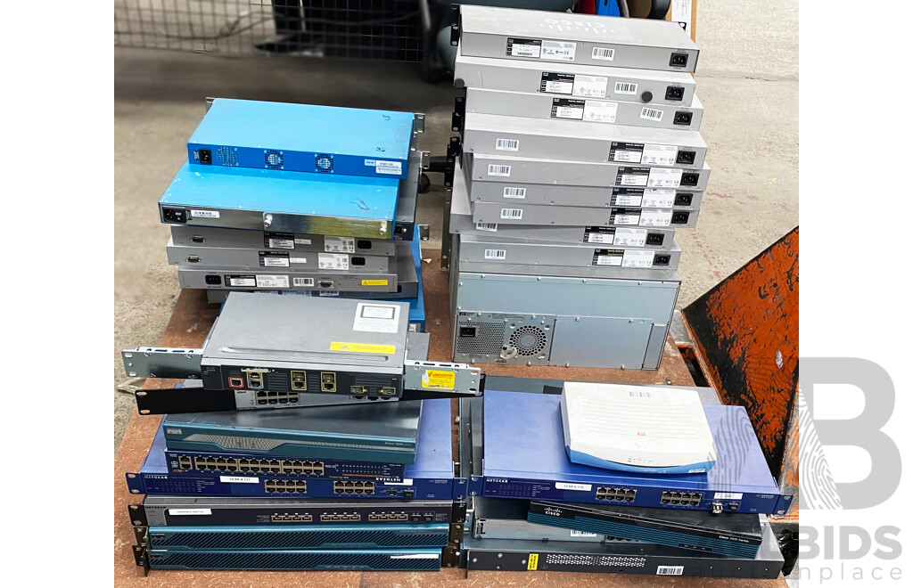 Pallet Lot of Assorted Switches - Dell/HP/Cisco/Netgear/D-Link/Palo Alto