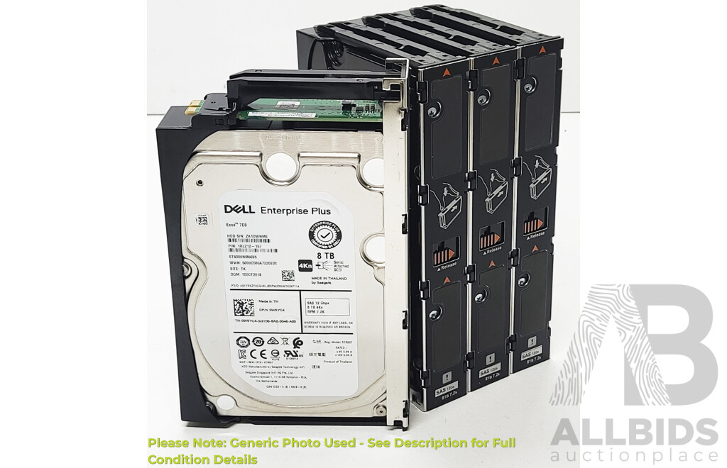 Dell (1RL212-157) Enterprise Plus 8TB 7.2K SAS 12Gb/s 3.5-Inch Hard Drive - Lot of Four