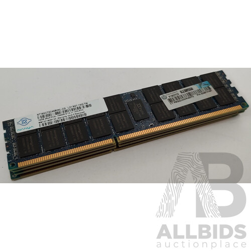 Nanya (NT16GC72C4NB0NL-CG) 16GB Dual Rank ECC DDR3 RDIMM RAM - Lot of 4