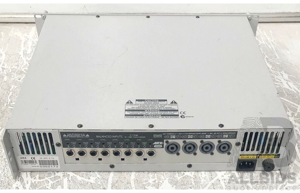 ARX (ZA800) 8-Channel Power Amplifier