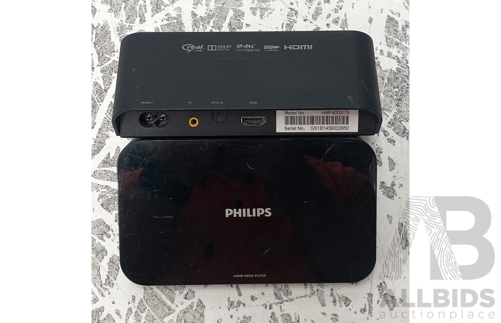 Philips (HMP4000/79) HD Media Player - Lot of Two