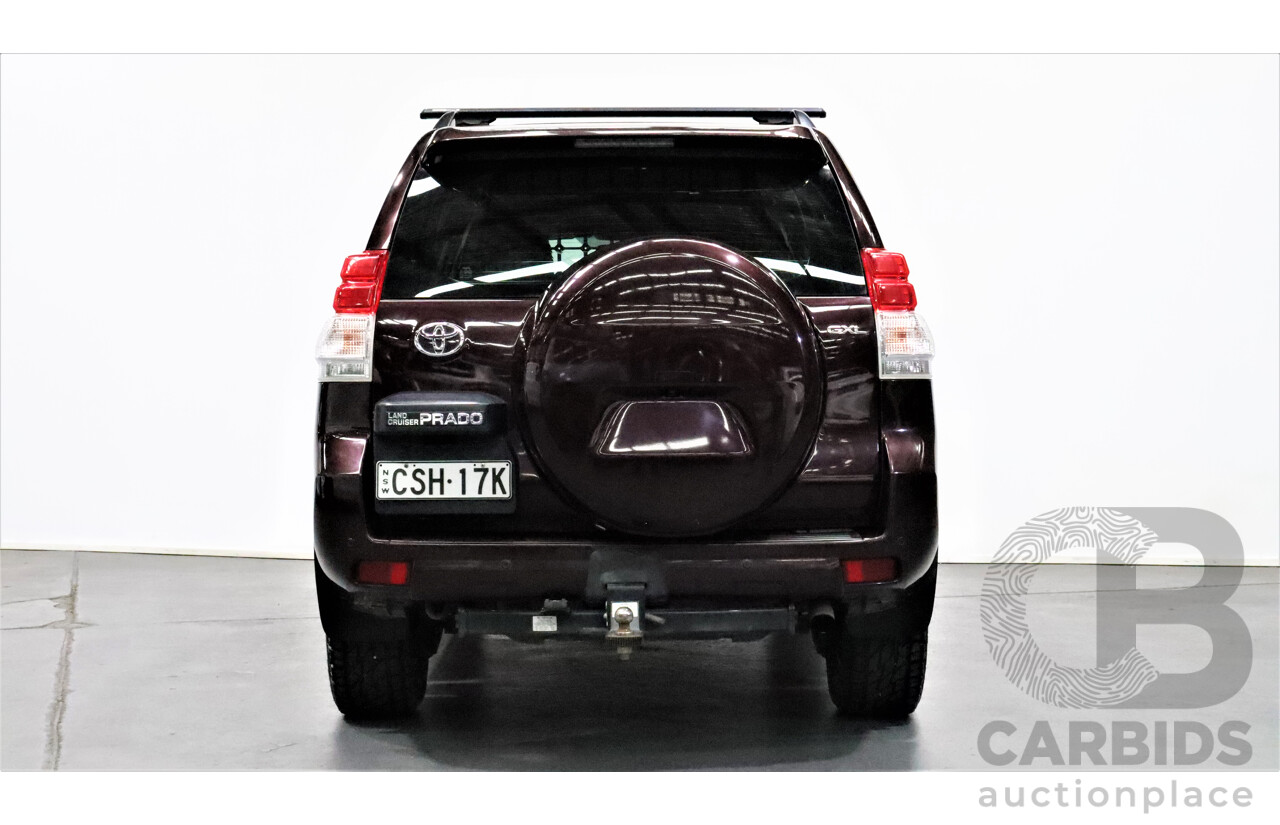 12/2010 Toyota Landcruiser Prado GXL (4x4) KDJ150R 4d Wagon Maroon 3.0L Turbo Diesel