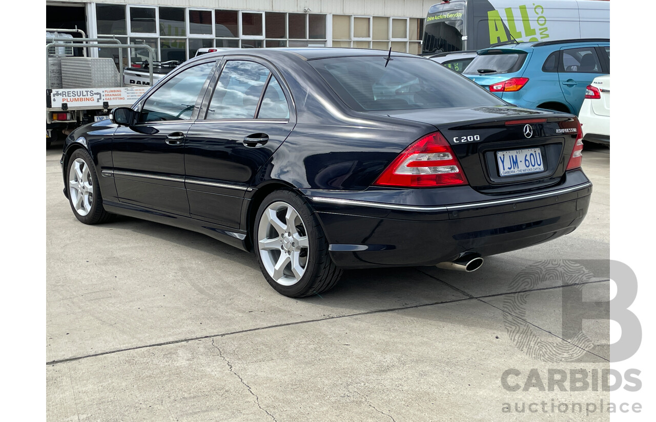 6/2005 Mercedes-Benz C200 Kompressor Sport Edition W203 4d Sedan Black 1.8L