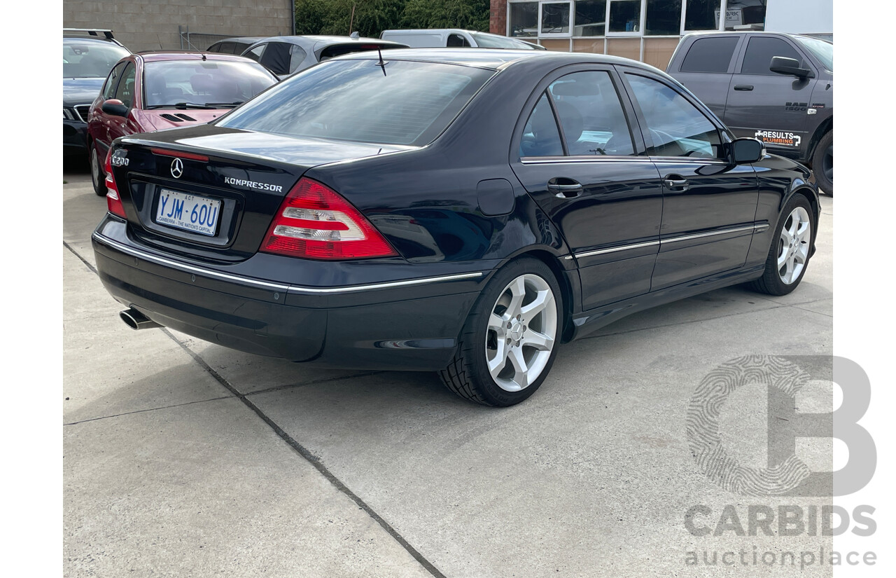 6/2005 Mercedes-Benz C200 Kompressor Sport Edition W203 4d Sedan Black 1.8L