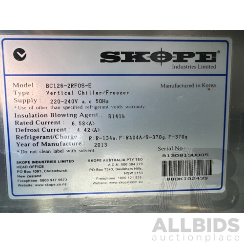 SKOPE Industries Ltd 2 Door Upright Chiller/Freezer