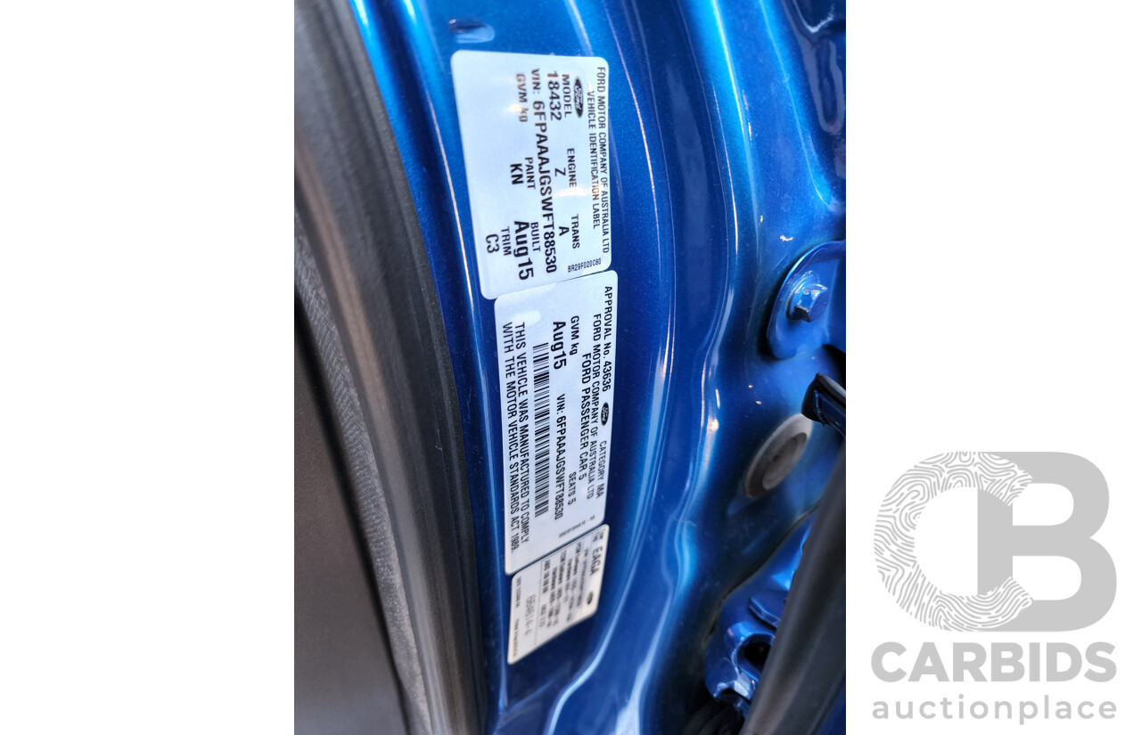 8/2015 Ford Falcon XR8 FG X 4d Sedan Kinetic Blue 5.0L Factory Supercharged V8