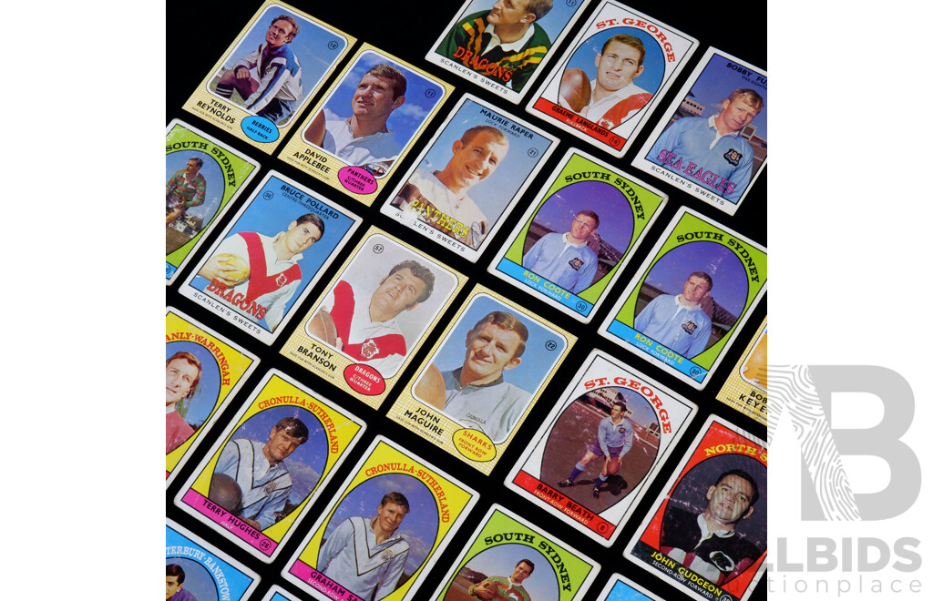 Collection Approx 27  Bubble Gum Cards Featuring Sydney Rugby League Players of the 1960s