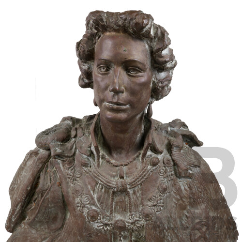 Sir Charles Wheeler KCVO CBE PRA (1892-1974) Her Majesty the Queen (Elizabeth II) Bust 1962, Bronze, Height 87.5cm