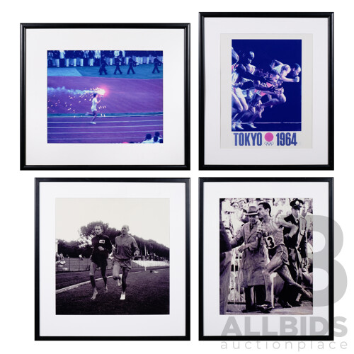 Four Framed Vintage Photographs: Tokyo 1964 Olympics & Others, each approx. 70 x 60 cm (4)