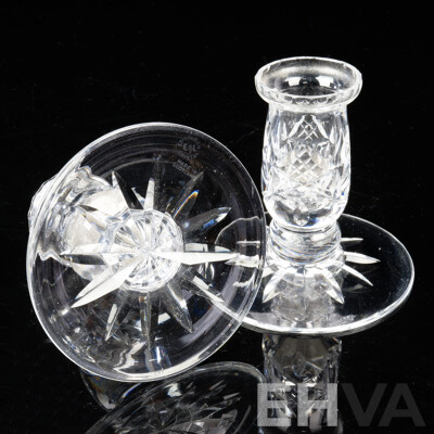 Pair Vintage Edinburgh Crystal Candle Holders