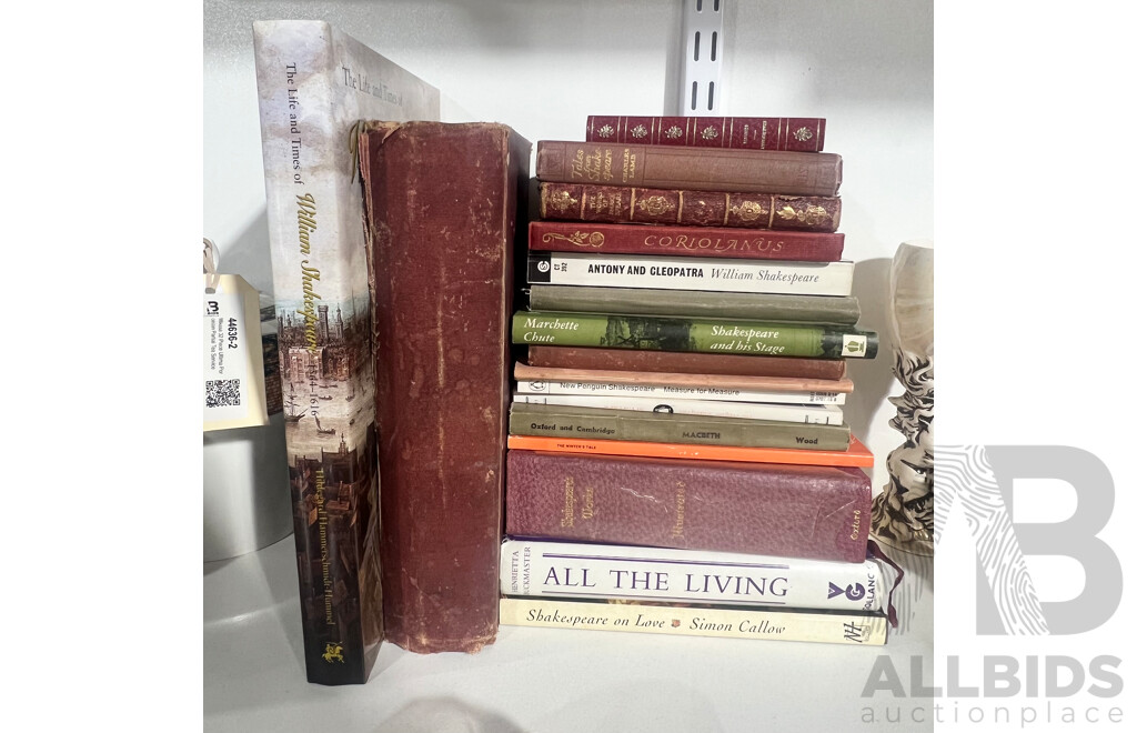 Collection Antique & Vintage Books by or About Shakespeare Including 1896 Edition of the Works of William Shakespeare and More