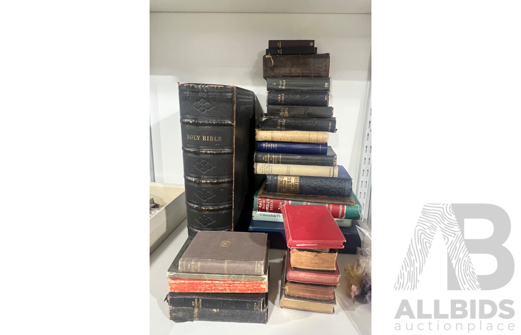 Collection Antique and Vintage Books of Religious Interest Including Antique Bibles and More