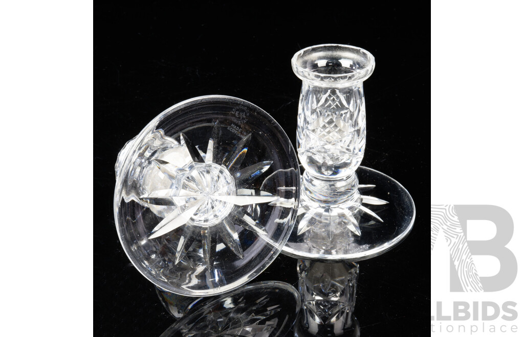 Pair Vintage Edinburgh Crystal Candle Holders