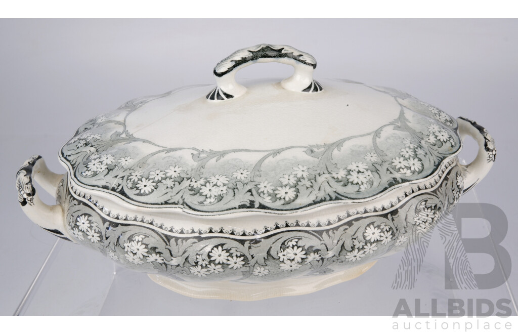 Antique Royal Doulton Lidded Serving Bowl in Marjorie Pattern