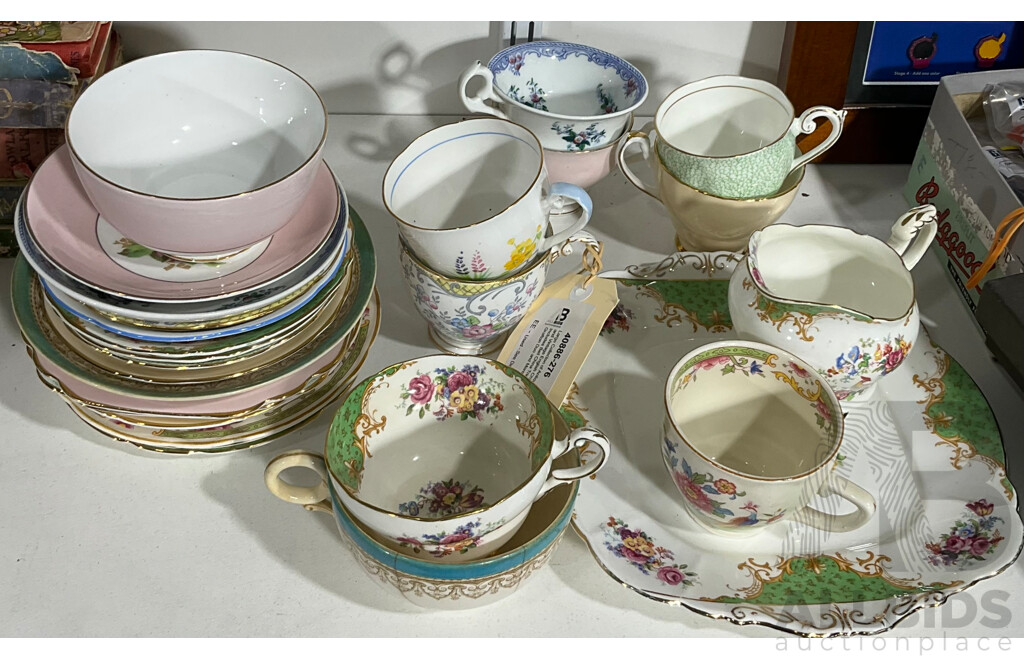 Large Collecton of Antique and Vintage English China Includes Bell China Trio, Grafton Duo and More