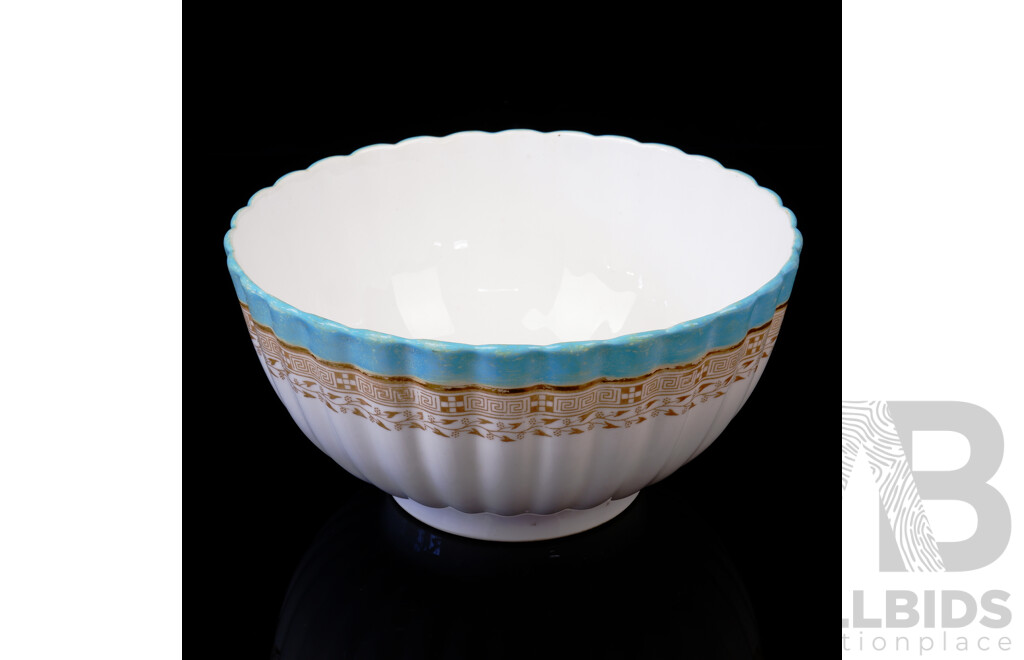 Antique Spode Bowl with Stamp to Base in Blue and Gold Pattern