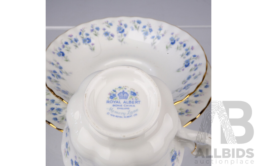 Vintage Royal Albert Bone China Trio in Memory Lane Pattern