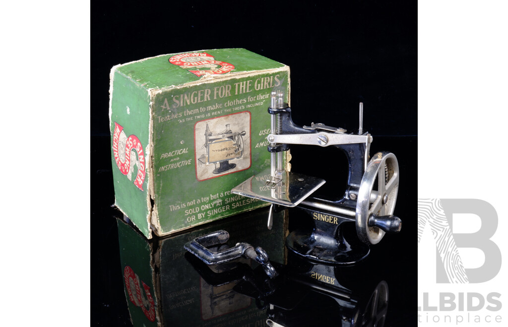 Antique Singer Childs Sewing Machine in Original Box