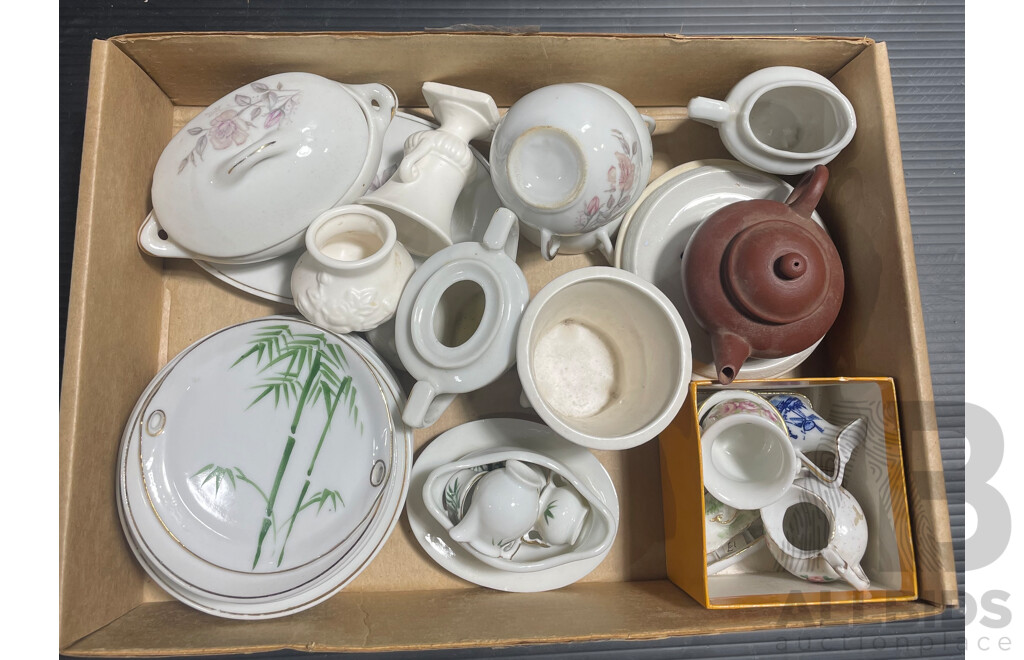 Collection of Vintage Japanese and Other Makes of Childs and Doll Ceramic Items Includes Serving Ware, Miniature Tea Service and More