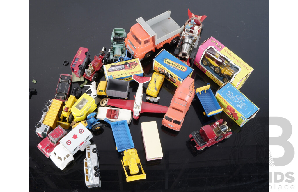 Collection of Vintage Toy Cars Includes Boxed Matchbox Cars, Models of Yesteryear Series, Corgi Chitty Chitty Bang Bang and More