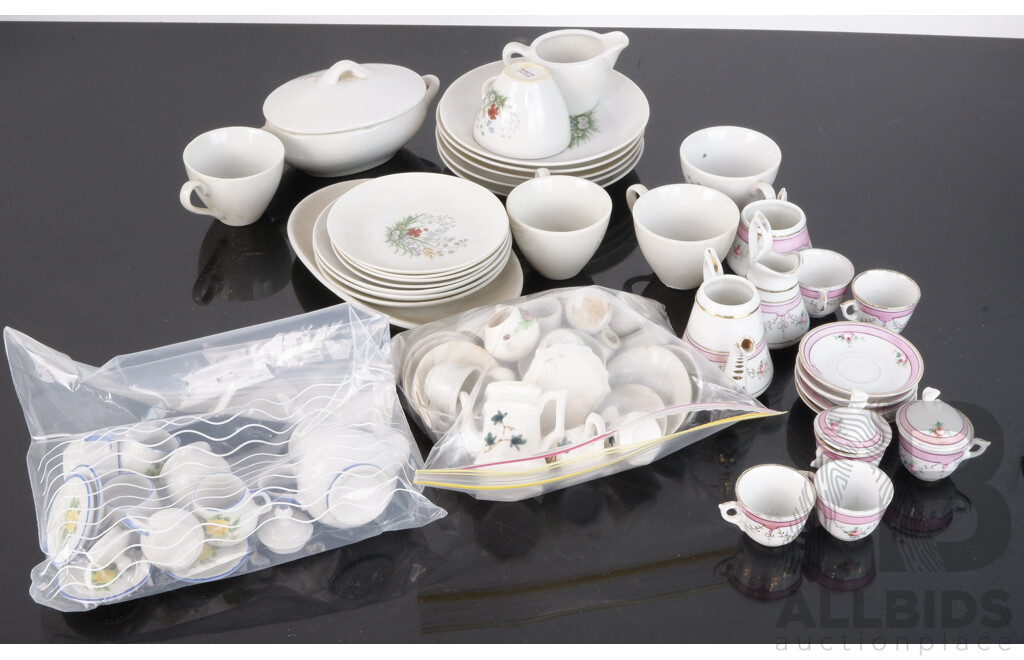 Large Collection of Vintage Childs and Doll House China Includes Japanese Childs Part Set, English Style Tea Sets and More