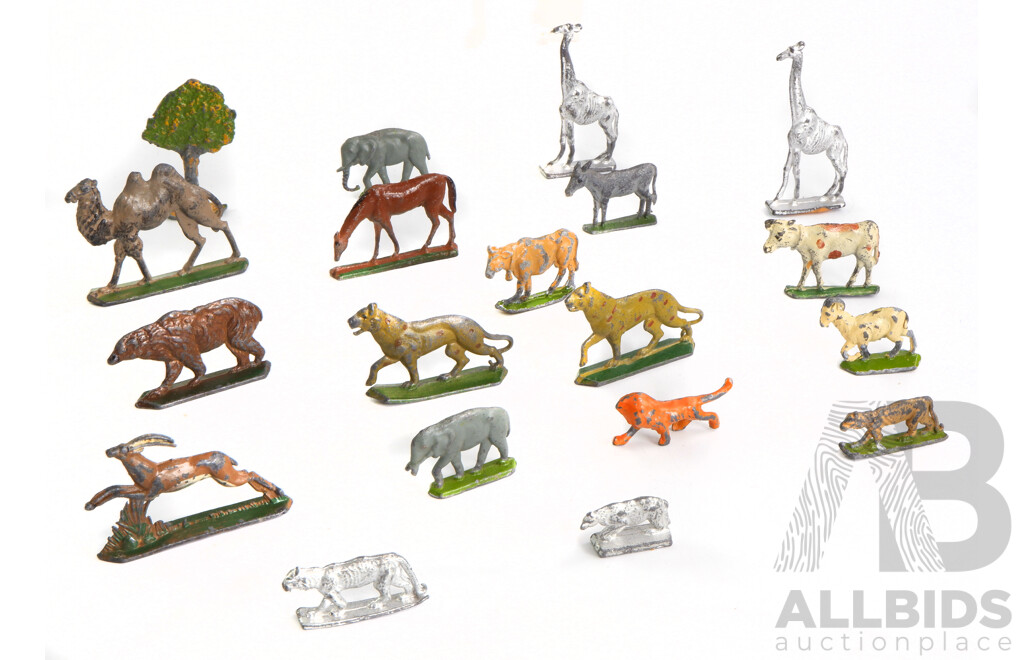 Quantity of Vintage Metal Animals Includes Zoo Animals, Farm Animals and More