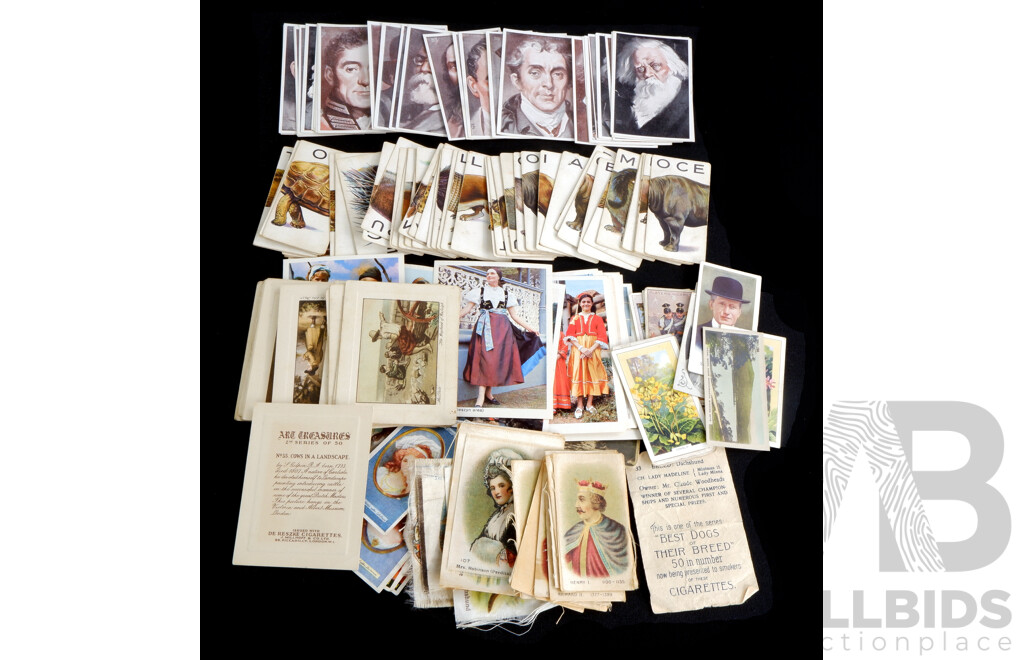 Collection of Vintage and Antique Cigarette Cards Includes Silk Examples