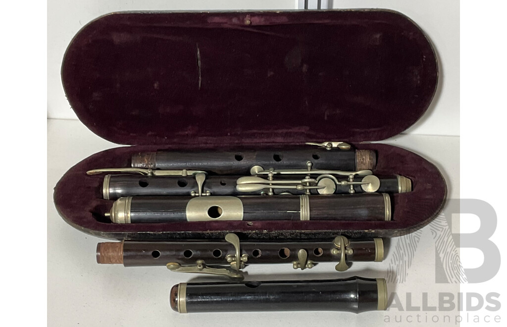 Vintage Wooden Flute in Case
