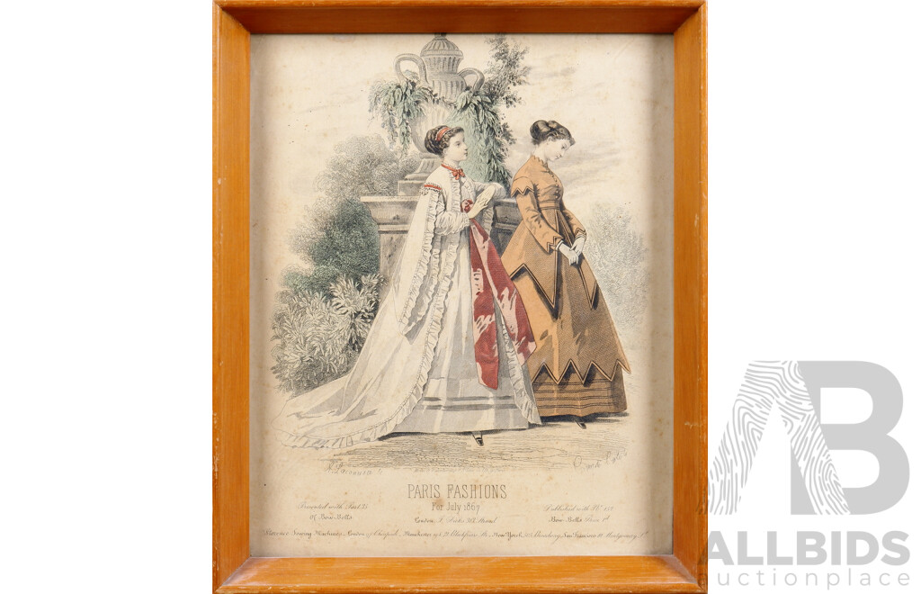 A Collection of Antique Engravings From the 'Englishwoman's Domestic Magazine' Including Bow Bell's Paris Fashions