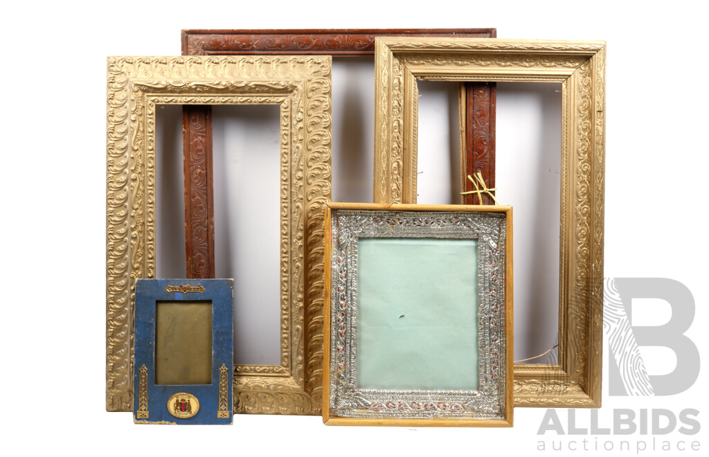 Five Picture Frames, Various Sizes
