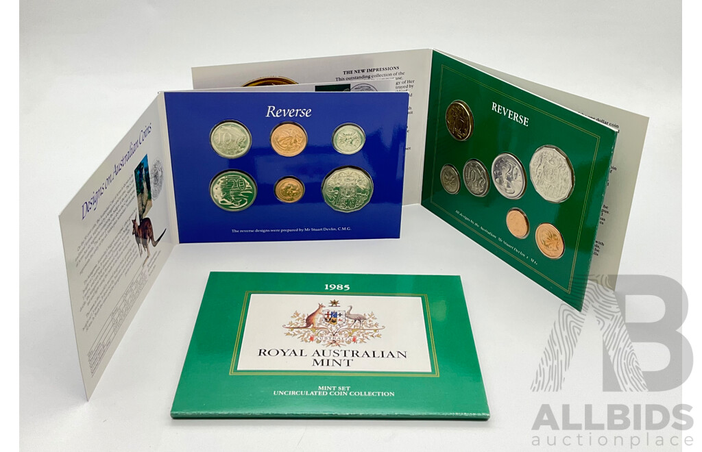 Australian RAM 1984 and 1985 UNC Six and Seven Coin Sets