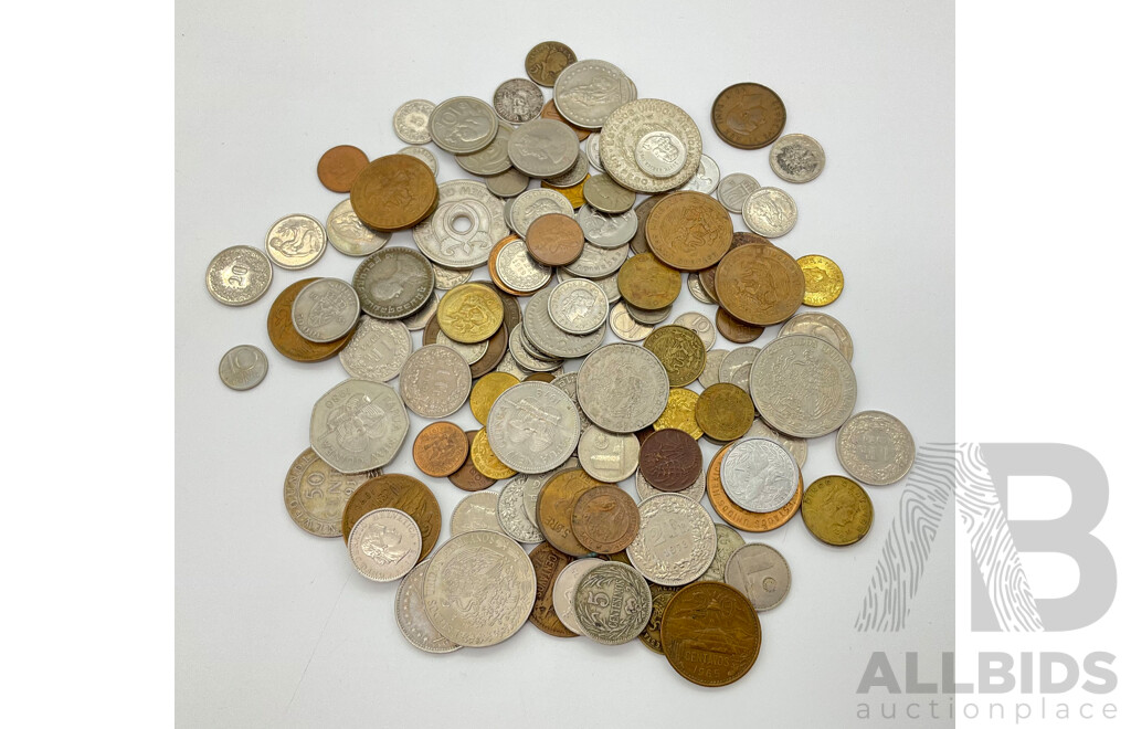Collection of Vintage International Currency Including Switzerland, Germany, Southern Rhodesia, PNG, Philippines, Thailand, Norway, Newfoundland 1917 Penny, New Caledonia, Mexico, Malaysia, San Marino, Singapore, South Africa