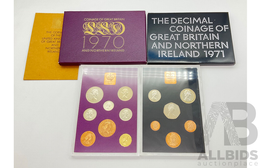 United Kingdom and North Ireland 1970/1971 UNC Coin Sets