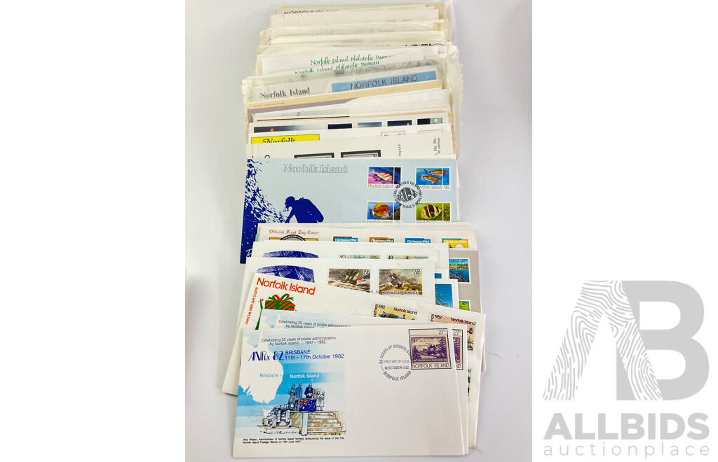 Collection of Norfolk Island First Day Covers, Stamp Packs and Blocks, Examples From 1960's, 1970's, 1980's, 1990's, 2000's