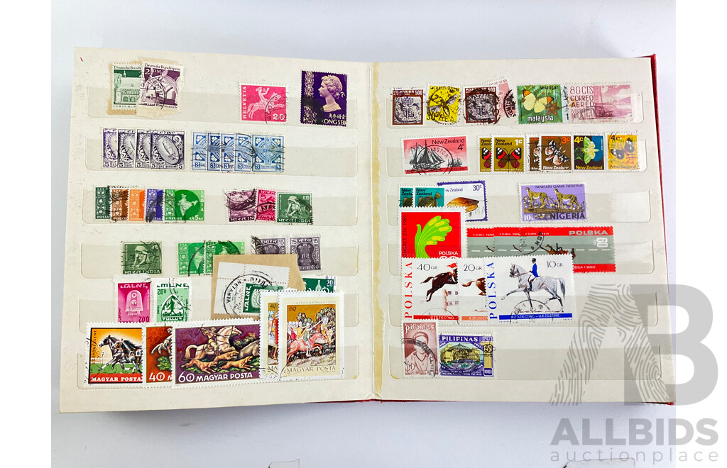 Collection of Antique Great Britain Cancelled Stamps, QV, KGV with International Cancelled Stamps, First Day Covers and Stamp Packs