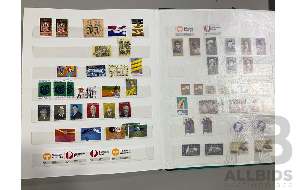 Collection of Australian Mostly Cancelled Stamp Albums Including Pre Decimal