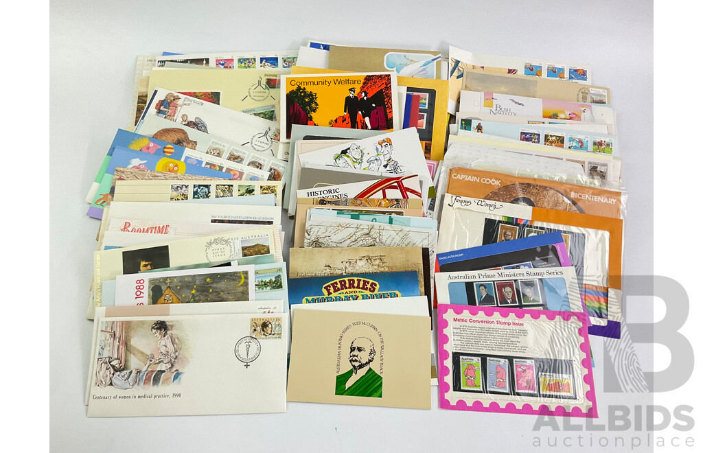 Collection of Mostly 1980’s Australian Stamp Packs and First Day Covers