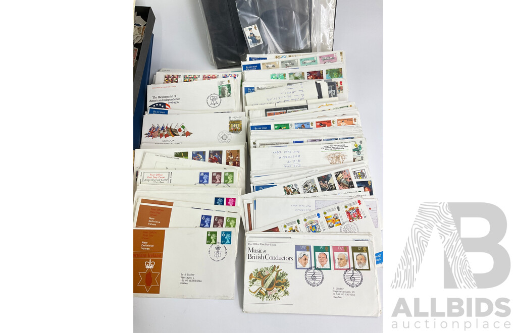 Collection of International Stamps and First Day Covers Including Ireland, United Kingdom, Australia , Canada, Malta, Thailand and More