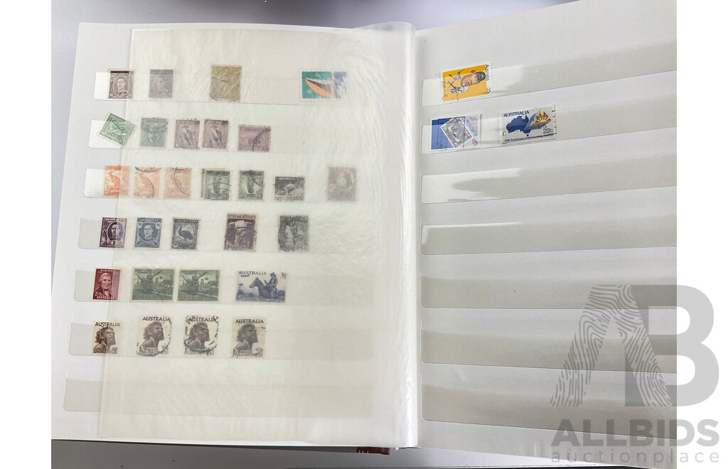 Collection of Australian and International, Mostly Cancelled Stamps and First Day Covers, Includes Australian 1970's Stamp Catalogues