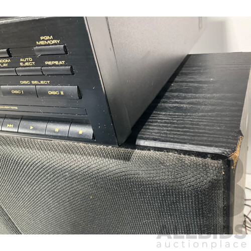 Pioneer Twin-Tray Compact Disc Player PD-Z72T Alongside a Pair of Pioneer S-X7A Surround Speakers and Pair of Larger Pioneer S-Z72 Speakers