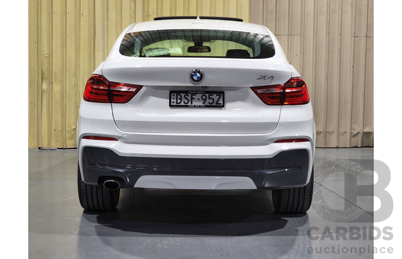 10/2015 BMW X4 Xdrive 20i M-Sport F26 MY15 5d Coupe White 2.0L Turbo Petrol